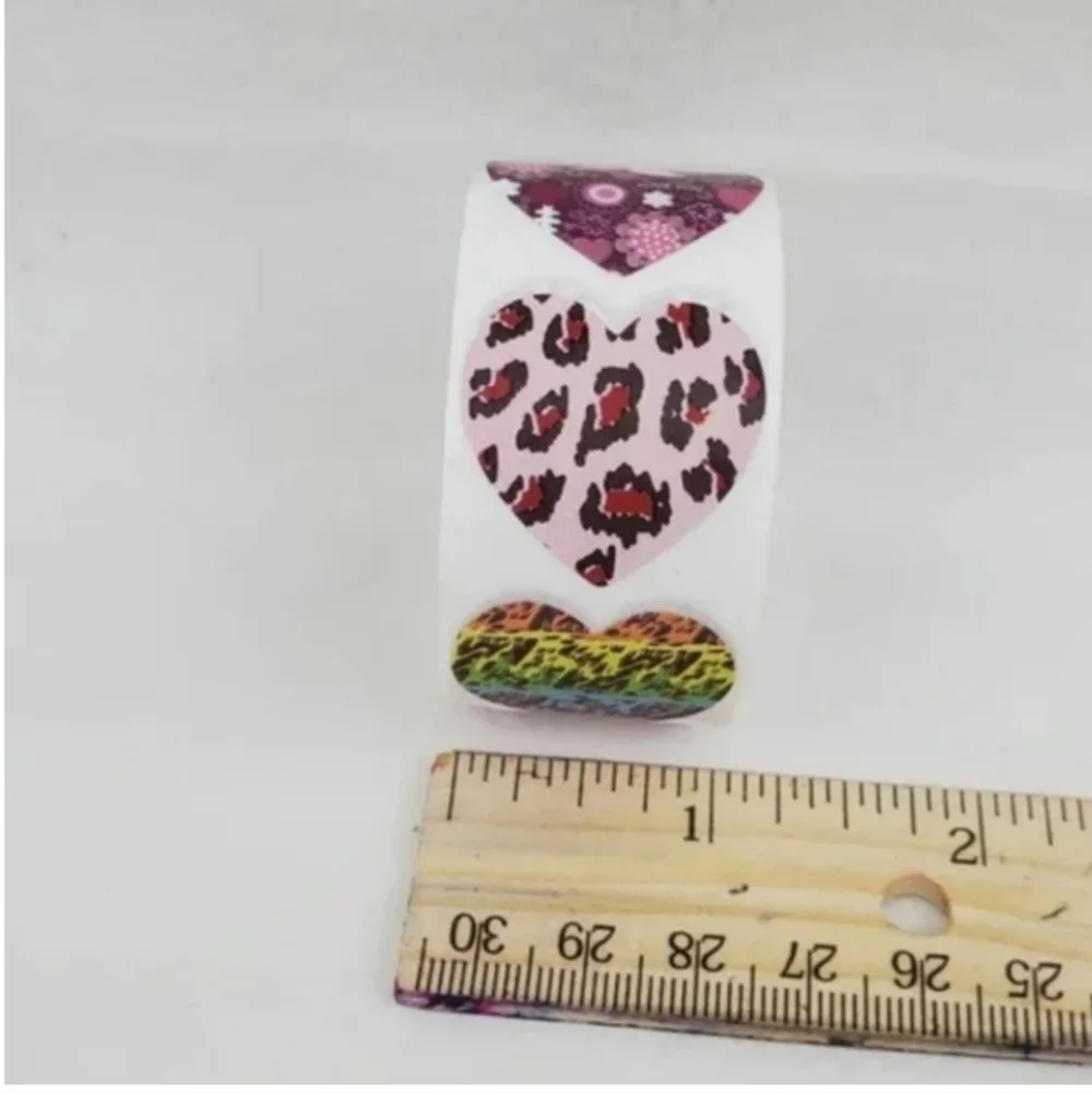 500 Pieces Roll Heart Sealing Sticker